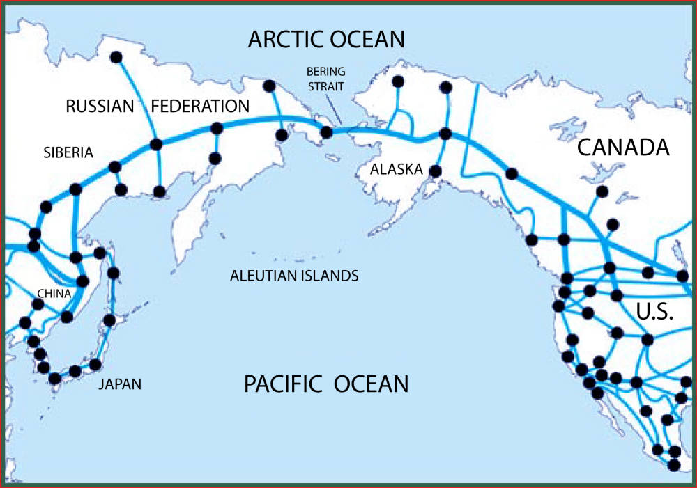 New Railroads in Eurasia and North America, and Bering Strait Tunnel