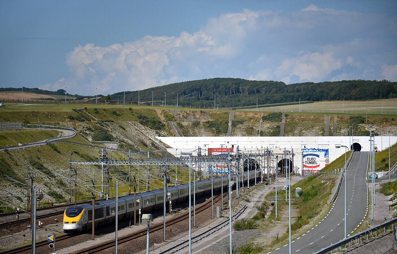 TGV exiting Channel Tunnel, France