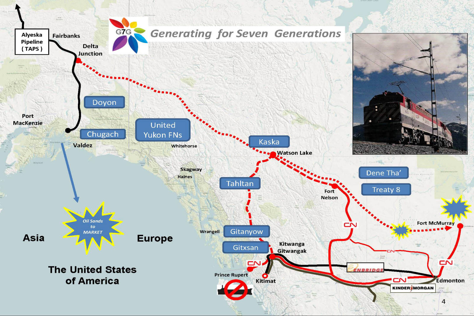 G7G (G Seven Generations Ltd.) - Railway proposal for a new railway to carry oil from the Alberta oil sands to Valdez, Alaska