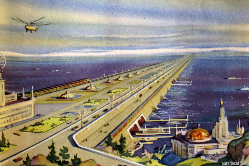 Illustration of the proposed Bering Strait Dam concept